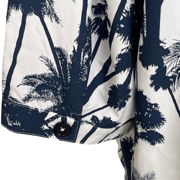 Chico’s Tropical Nights Utility Shirt Women’s Size 3 Regular Size 16 3/4 Sleeves - Picture 7 of 10